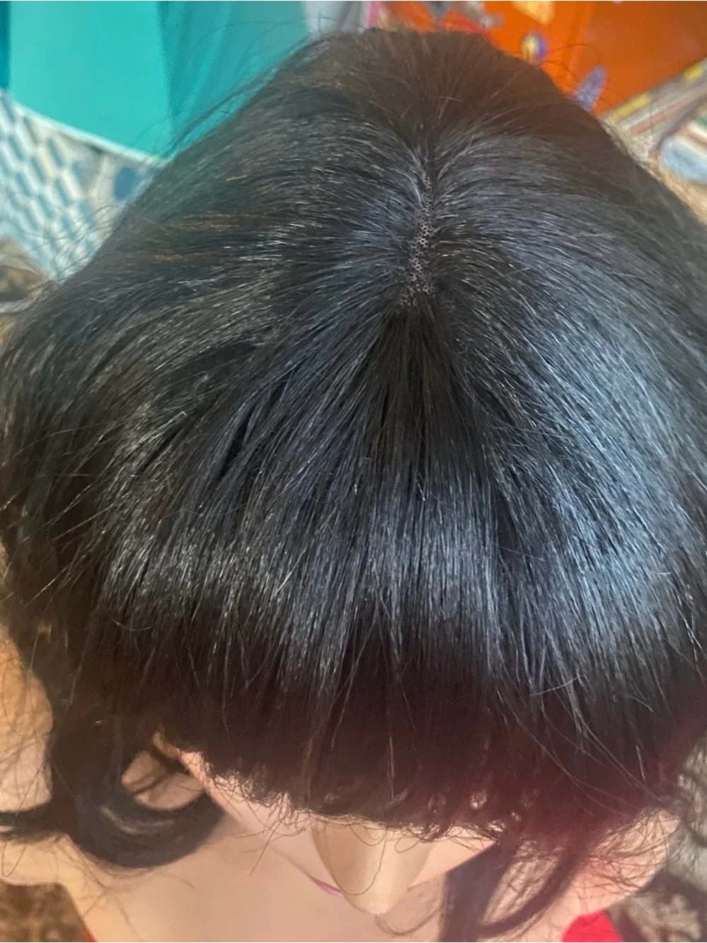 Realistic black bob with lace part